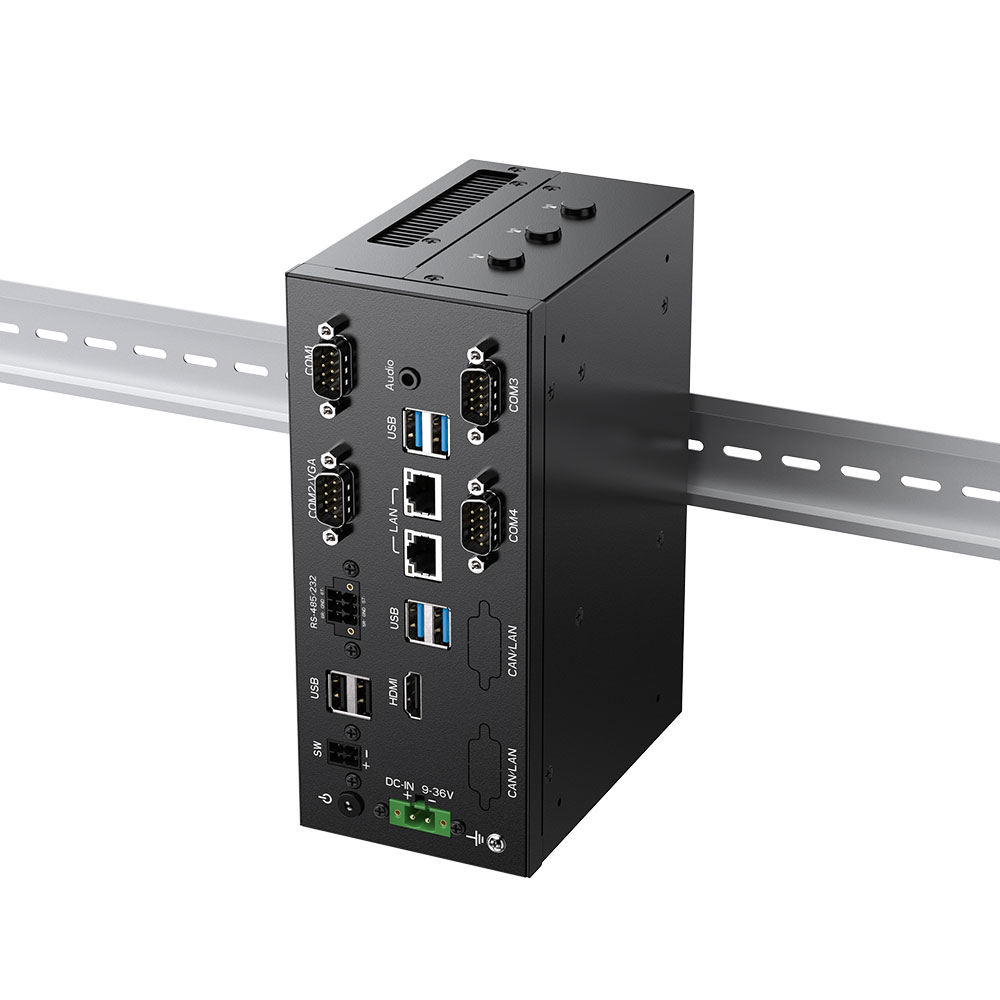 DBC-3300 DIN-Rail IPC with Intel® Elkhart Lake Celeron®/Core™ i3/i5/i7 Processor, 6x COM,  6x USB, 2x LAN